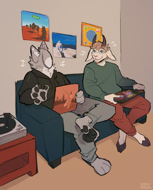 sketchy, 2 fullbodies, shaded